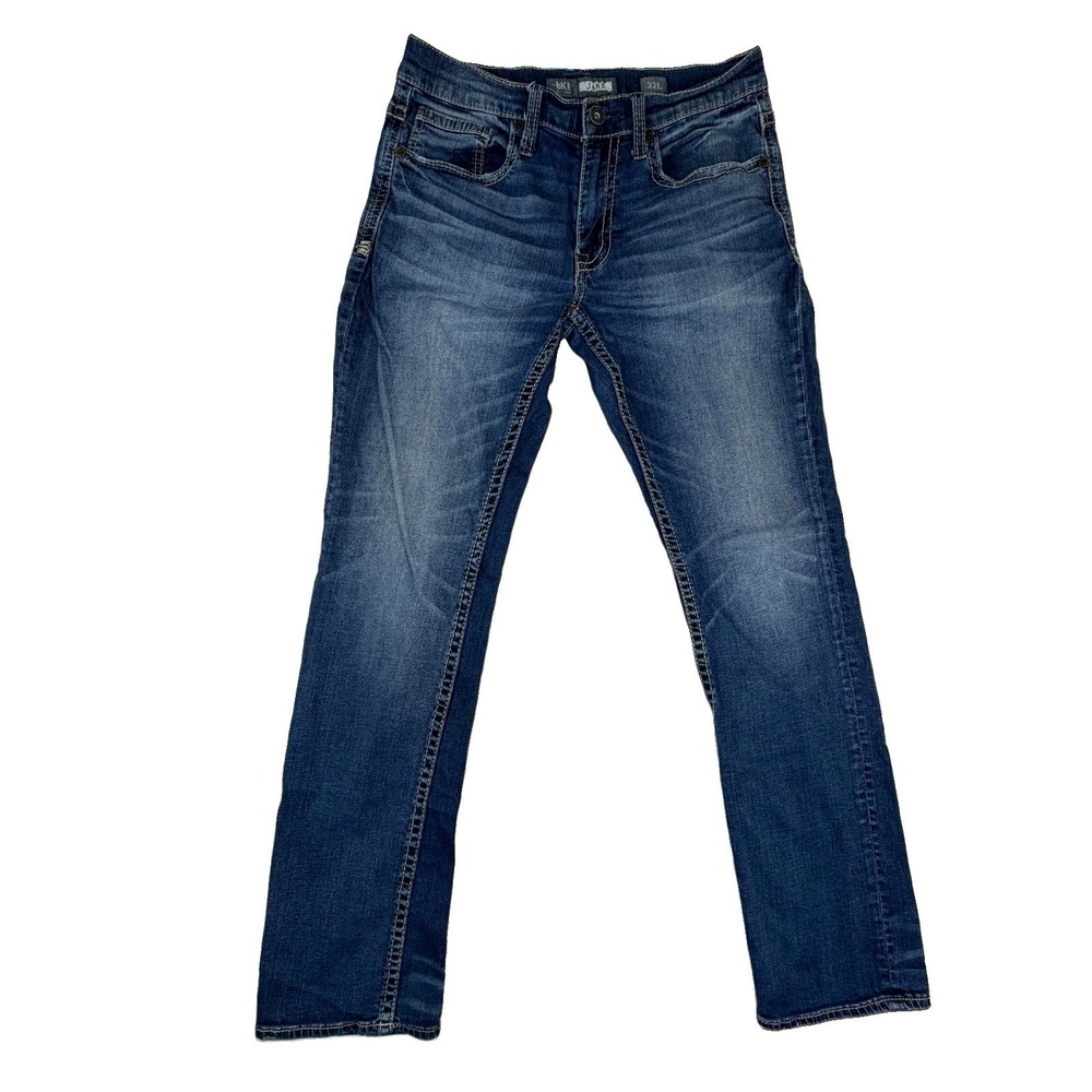 BKE Jake Straight Leg Men's Jeans Sz 32L 32x33 Med Wash Blue Denim The Buckle